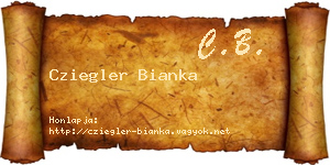Cziegler Bianka névjegykártya